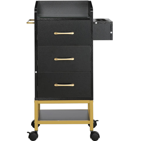 Vevor - Drawer - Drawer organizer - Chest of drawers - Beauty salon storage cart - for Stylist with Drawer &amp; Dryer Holder - 3 Drawers