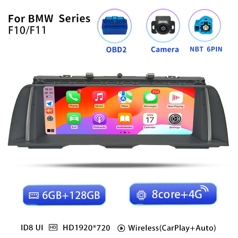 Android 14 Autoradio BMW 5 Serie – Multimedia Systeem – Navigatie Systeem – CarPlay Radio – Touchscreen Display – 10,25 Inch HD Scherm – 8-Core Processor – 128 GB Opslag