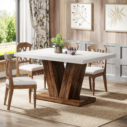Eettafel – Tafel – Houten Tafel – Eettafel 4 Personen – Modern – Duurzaam Houten Tafelblad – Compact Formaat - 120 x 80 x 75.9 cm -  Wit