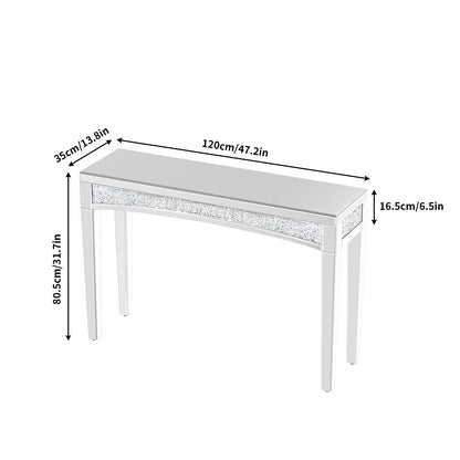 Spiegelconsole Tafel – Haltafel – Sidetable – Make-Up Tafel – Moderne Spiegelafwerking – 120 Cm Breed – MDF En Glas