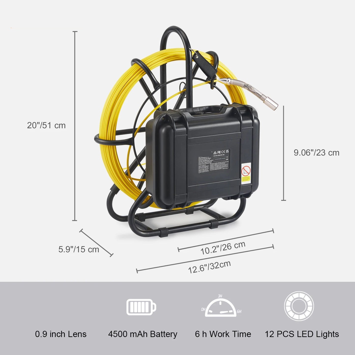 Rioolinspectiecamera – Afvoerinspectiecamera – Pijpencamera – Loodgieterscamera – Buizeninspectie – 9 Inch Kleurenscherm – 165ft Kabel Met IP68 Waterdichte Behuizing