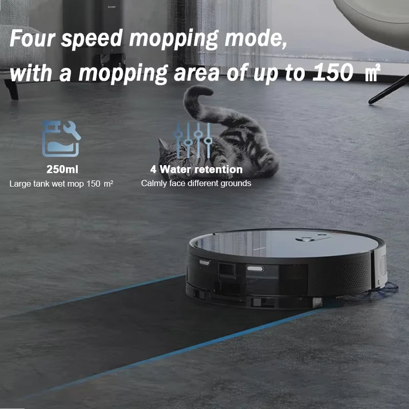 Robotstofzuiger S9 – Robotstofzuiger – Robotmop – Dweilrobot – Zelfreinigende Stofzuiger – Sterke Zuigkracht 3500Pa – Zelfledigende Stofzak 45 Dagen