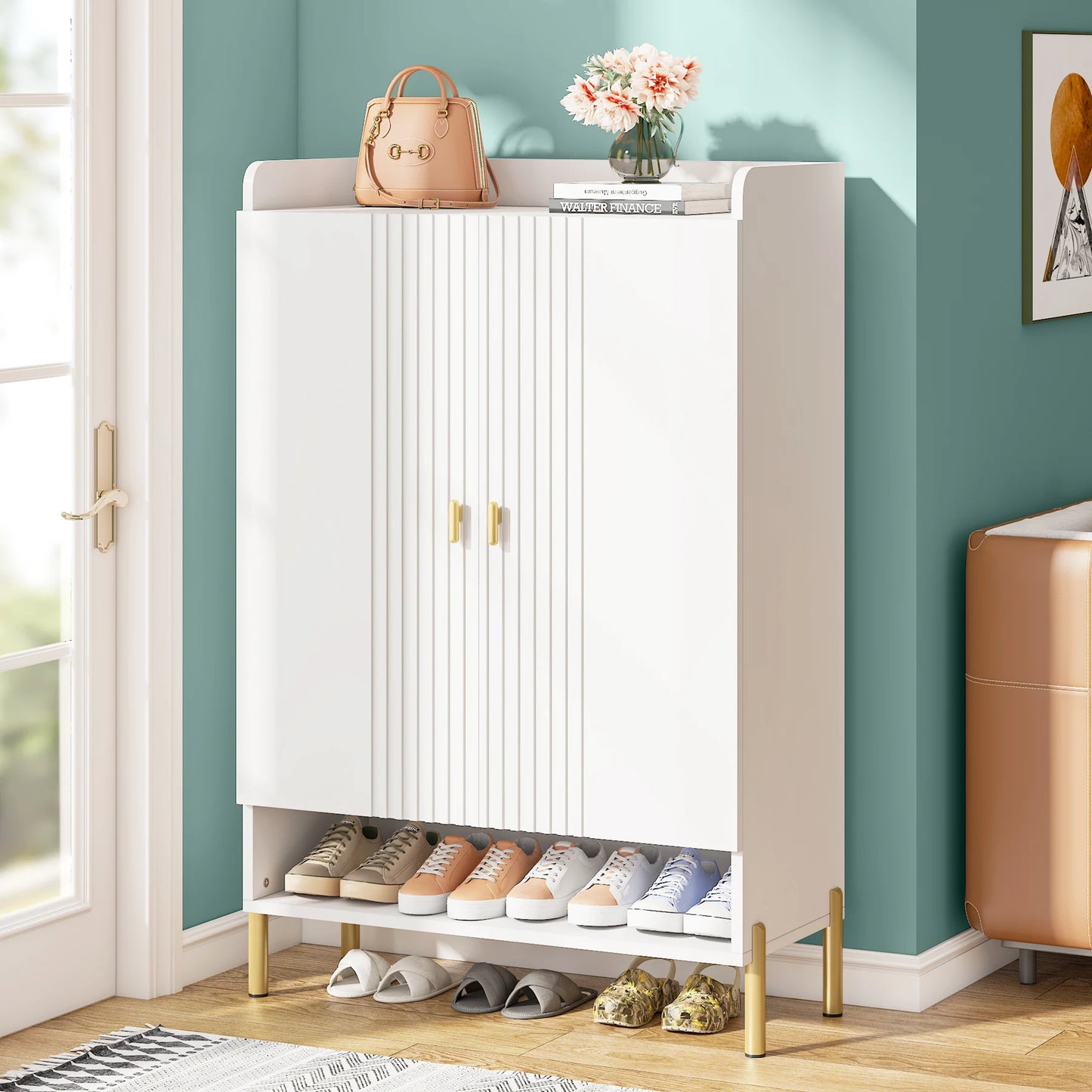 Schoenenkast – Schoenopberger – Schoenenrek – Schoenmeubel – Schoenendisplay – 6 Verstelbare Planken – Capaciteit 20 Paar - QUORE