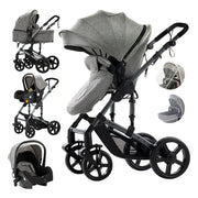 Kinderwagen – Wandelwagen - Opvouwbaar - Babywagen – 3-in-1 - Multifunctioneel - Lichtgewicht - Comfortabel - Veilig – Schokabsorptie - Grijs