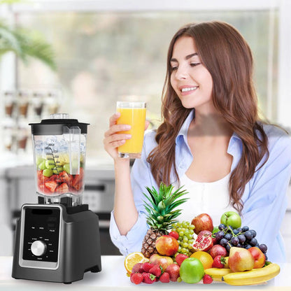 Blender – Blender Smoothie - Smoothie Maker - Blender to go - Foodprocessor - Keukenmachine - Professionele Blender met Smart Timer – 2200W – voor Smoothies, ijsblokjes, soepen & sappen - 2L BPA-vrije Kan + 600ML Droge Voedselmolen - QUORE