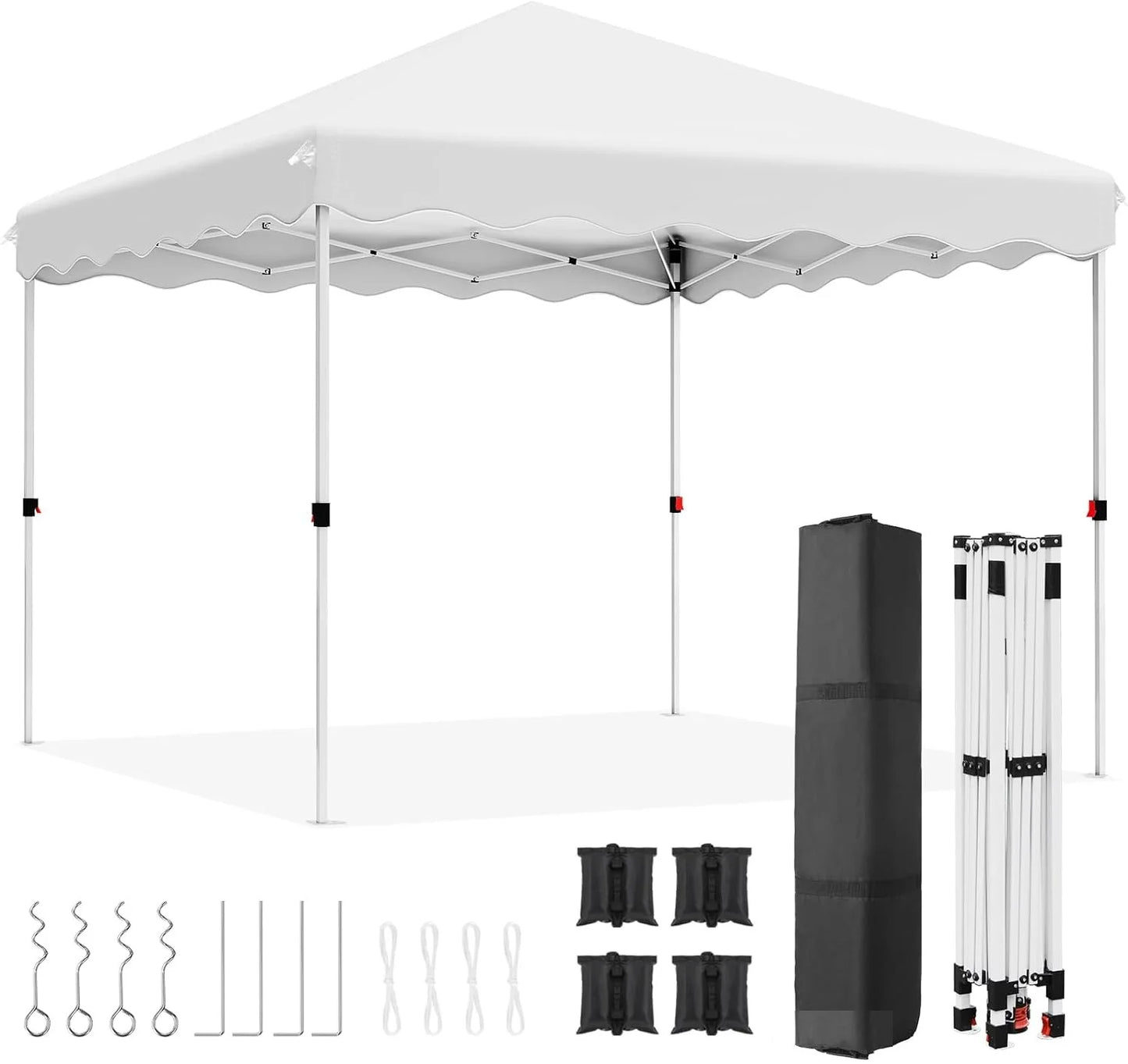 Partytent - Tent - Gazebo - Paviljoen - Opvouwbare - 3x3M - Inclusief Draagtas & 4 Zandzakken – Weerbestendige Partytent voor Buiten - Wit