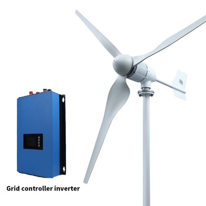 Verticale Windturbine – Horizontale Windmolen – Mini Windgenerator – Windkracht Turbine – 8000W Vermogen – 48V - Grid Systeem