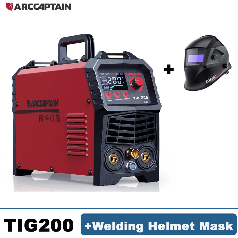 Lasmachine – TIG Lasser – MMA Lasser – 2-In-1 Lasser – Inverter Lasapparaat – 200 Ampère – Instelbare Gasnablasting - Met Lashelm