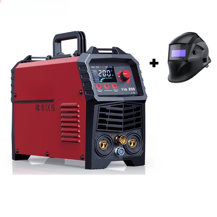 Lasmachine – TIG Lasser – MMA Lasser – 2-In-1 Lasser – Inverter Lasapparaat – 200 Ampère – Instelbare Gasnablasting - Met Lashelm