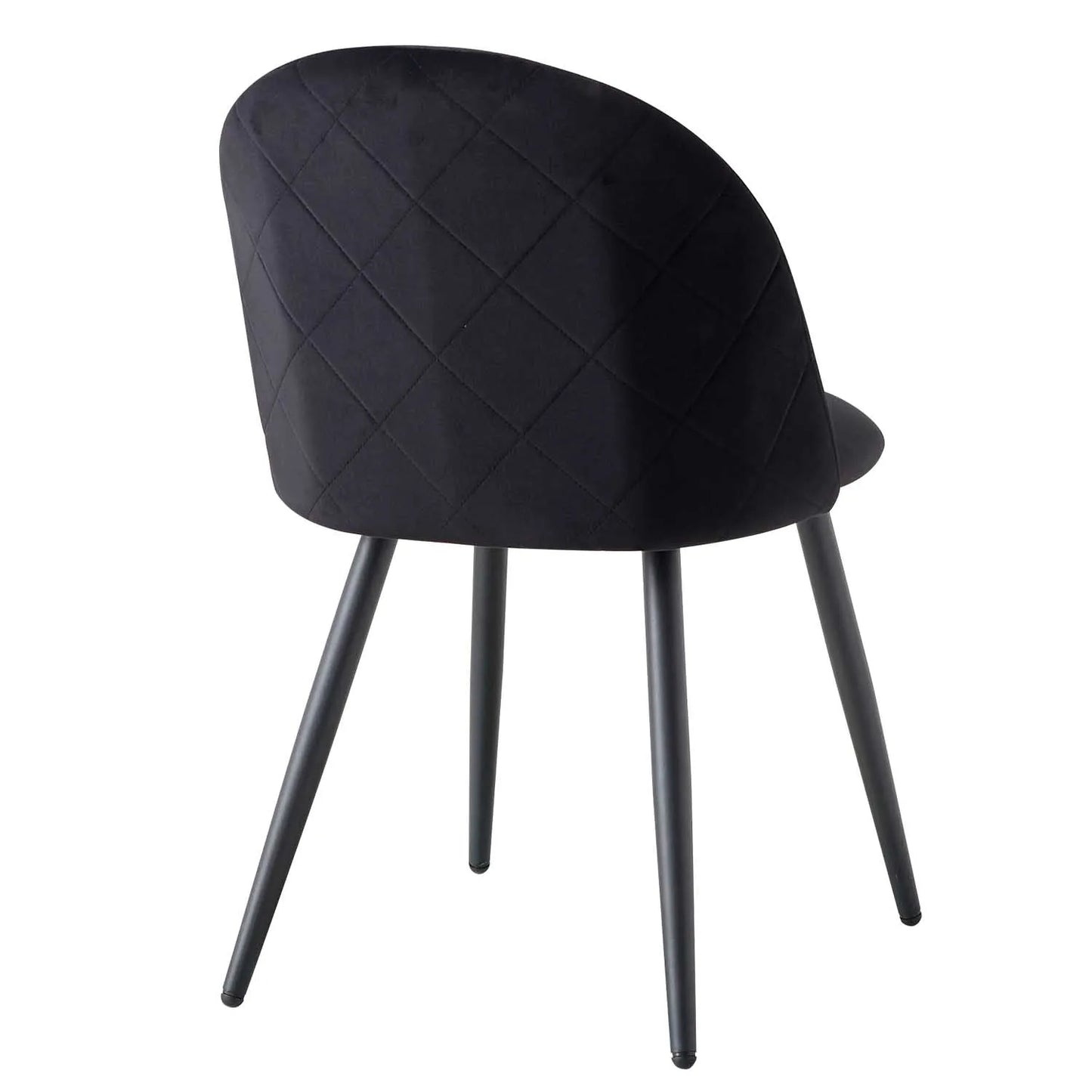 Eetkamerstoelen – Stoelen – Velvet Stoelen – Zwarte Stoelen – Comfortabel – Verchroomd Metalen Onderstel – 120 Kg Draagkracht - QUORE
