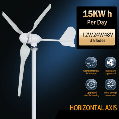 Poland 6000W 12V 24V 48V Wind Turbine Generator With Solar Panels Lifepo4 Battery Homeus Free Energ 220V Household Appliances - QUORE