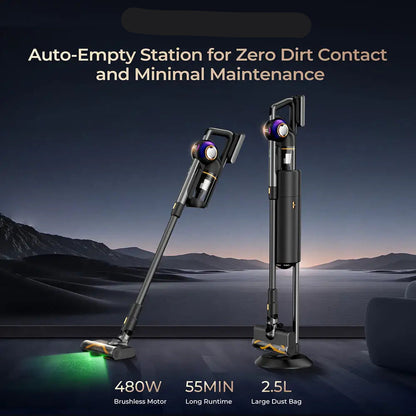Draadloze Stofzuiger – Snoerloze Zuiger – Handstofzuiger – Stofzuigrobot – Automatisch Reinigingsstation – 2,5 Liter Reservoir – 215AW Zuigkracht