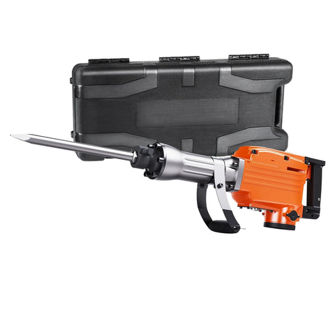 Demolition hammer - Concrete breaker - Electric breaker - With high impact force for demolition work - 1350 BPM - 2200 W - Silver orange