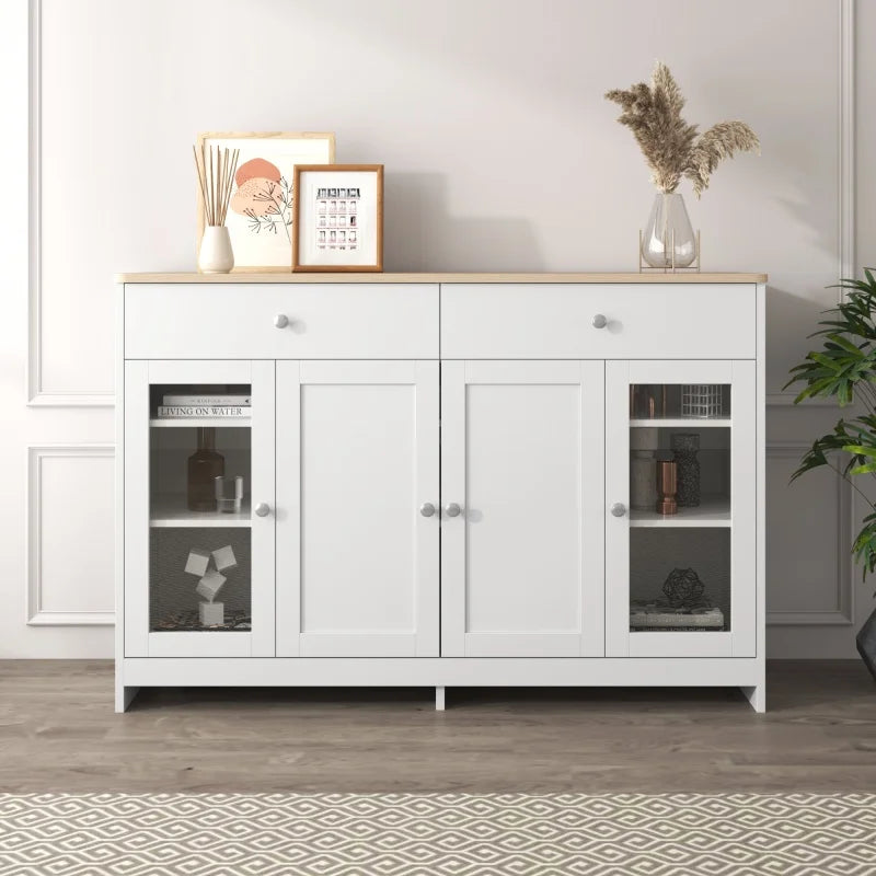 Opbergmeubel – Sideboard – Kast – Opbergkast – Landelijk Design – Compact Formaat – Verstelbare Planken - QUORE