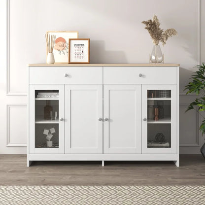 Opbergmeubel – Sideboard – Kast – Opbergkast – Landelijk Design – Compact Formaat – Verstelbare Planken - QUORE