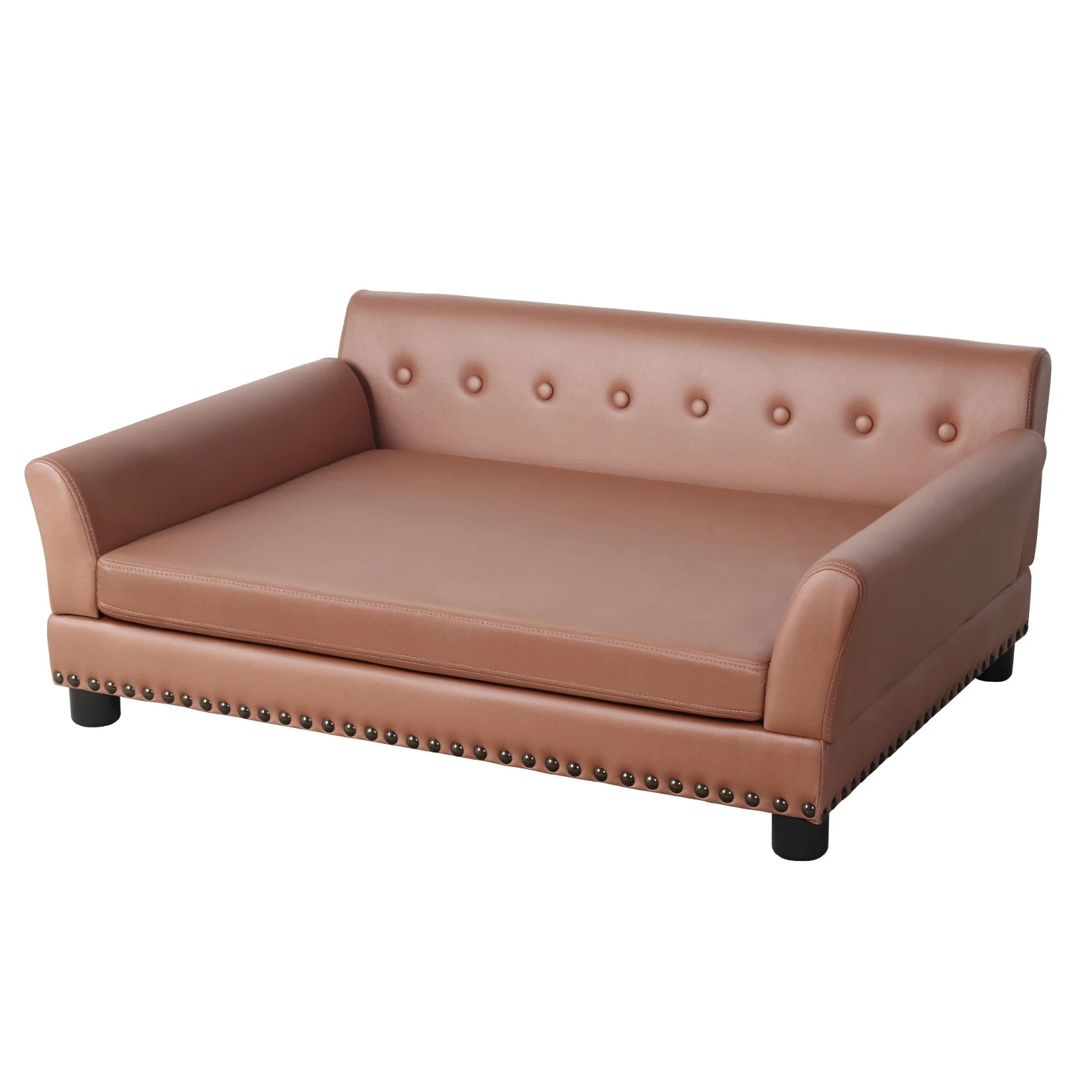 Hondenbank XL – Hondenbankje – Hondenbed – Huisdier Sofa – Dierenmeubel – Verhoogd Houten Frame – Waterafstotend Kunstleer – Extra Groot 120x74x40 cm - QUORE