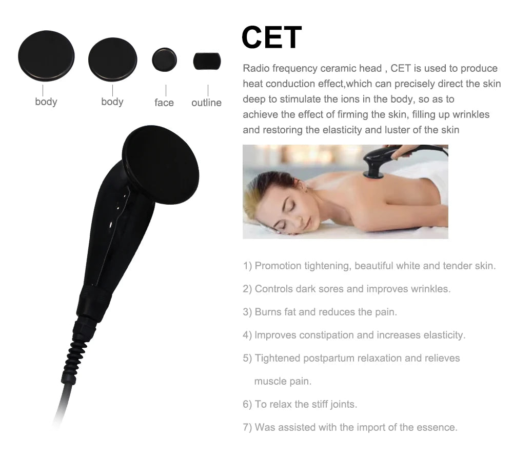 Thermo-therapie apparaat – Warmtebehandelingsapparaat – Diepe warmte massager – Spierpijn verlichter – Huidversteviger – 448 kHz frequentie – Duurzaam ABS & TPR materiaal - QUORE