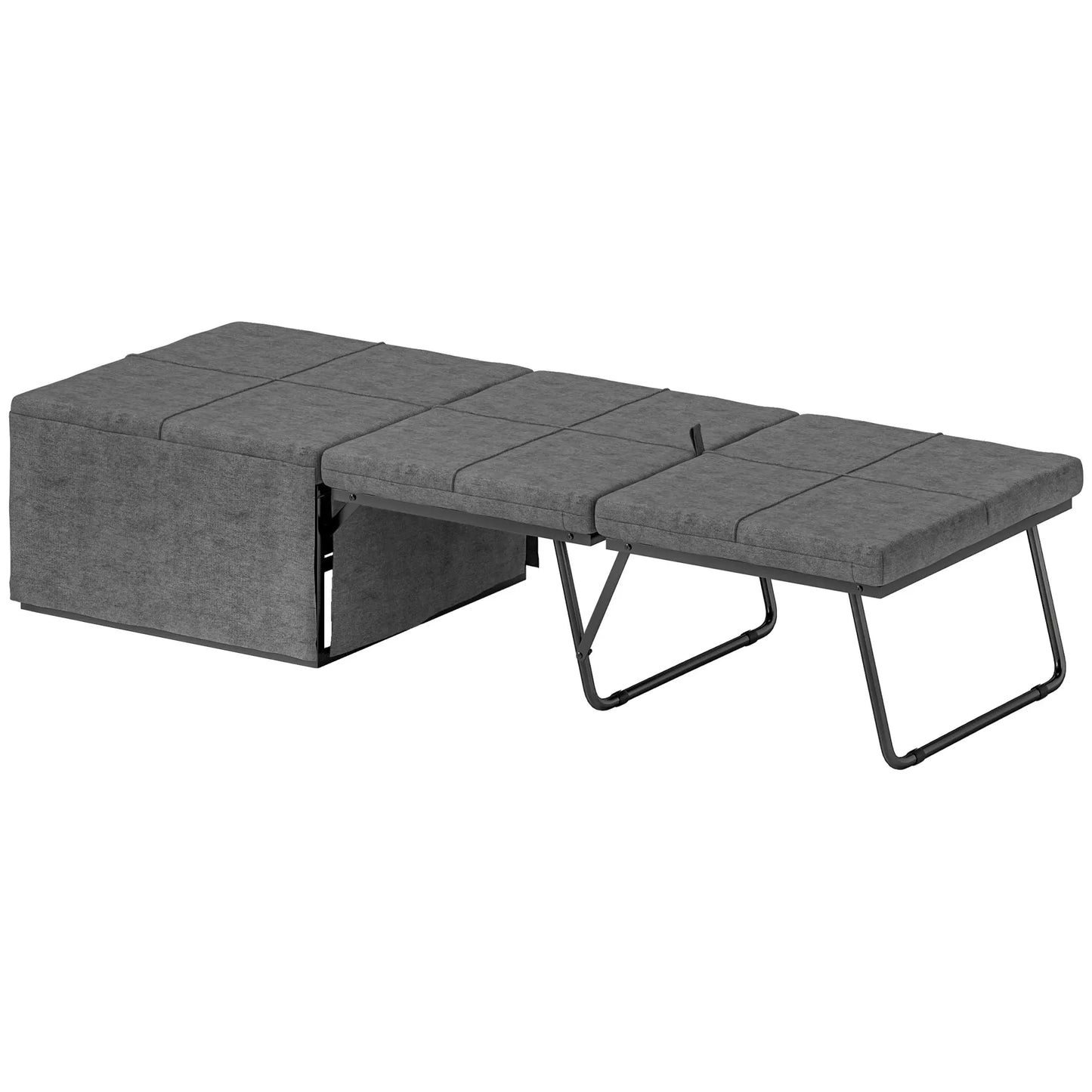Opvouwbaar Logeerbed – Slaapbed – Campingbed – Inklapbed – Gästebett – Comfortabele Matras – Compact En Ruimtebesparend - Grijs & Zwart
