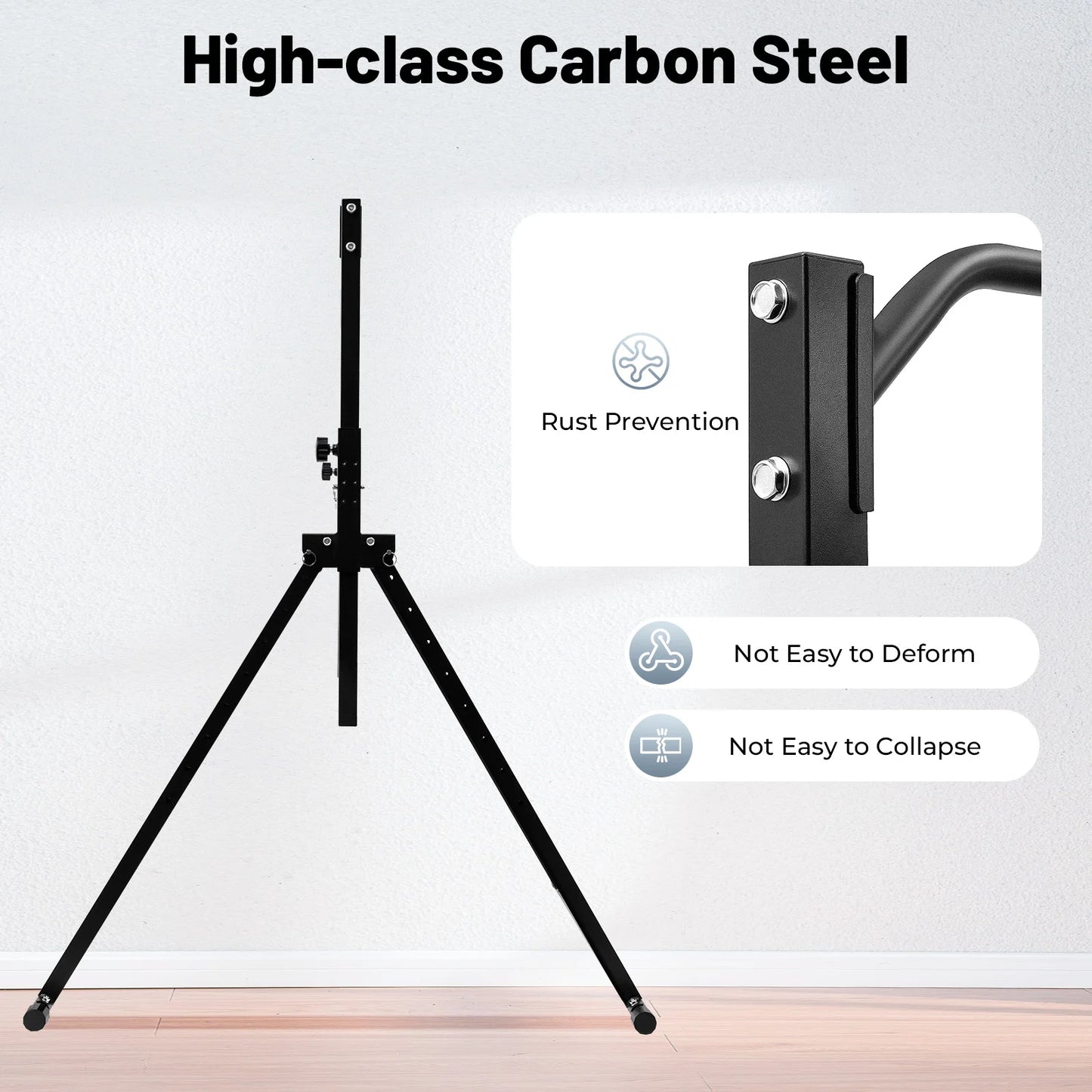 Triangulaire Pull-Up Station – Optrekstang – Klimrek – Fitnessstation – Trainingsrek – Zwart Carbonstaal – Verstelbare Hoogte 1,75-2,30m – Max Draagvermogen 200kg
