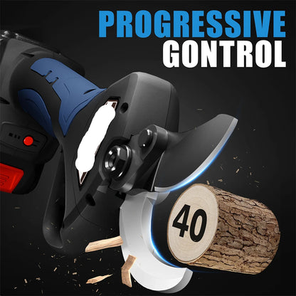 Elektrische Snoeischaar - 40mm - Accu Snoeischaar - Takkenschaar - 4-Snelheden - Heggenschaar - Voor Bomen - Struiken - en Bonsai - 2 Accu - met Paal