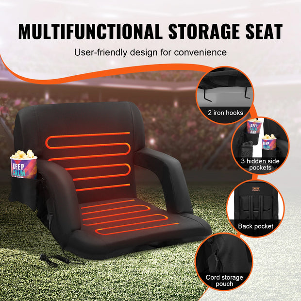 Seat Heating - Heated Seats - Heated Chair - Portable Heated Chair - Heated Gaming Chair - Lounger - 3 Level Heating - Foldable and Portable