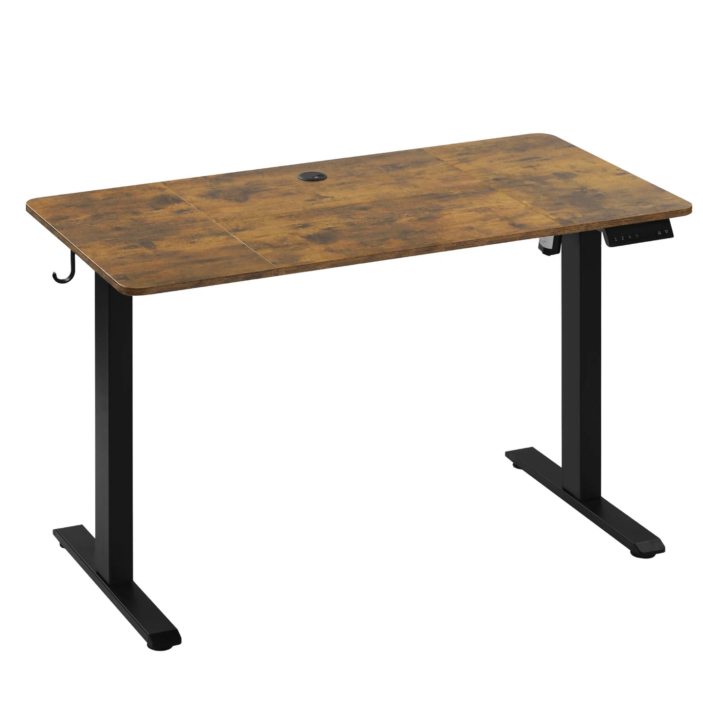 Zit-Sta Bureau - Bureau - Computerbureau - Computertafel - Game Bureau - Kantoor Tafel - Elektrisch - 140x60cm - Staand Bureau - Geheugenfunctie - Hoekbureau - Kabelbeheer & Haakjes - Wit