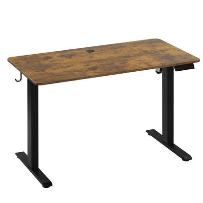Zit-Sta Bureau - Bureau - Computerbureau - Computertafel - Game Bureau - Kantoor Tafel - Elektrisch - 140x60cm - Staand Bureau - Geheugenfunctie - Hoekbureau - Kabelbeheer & Haakjes - Wit