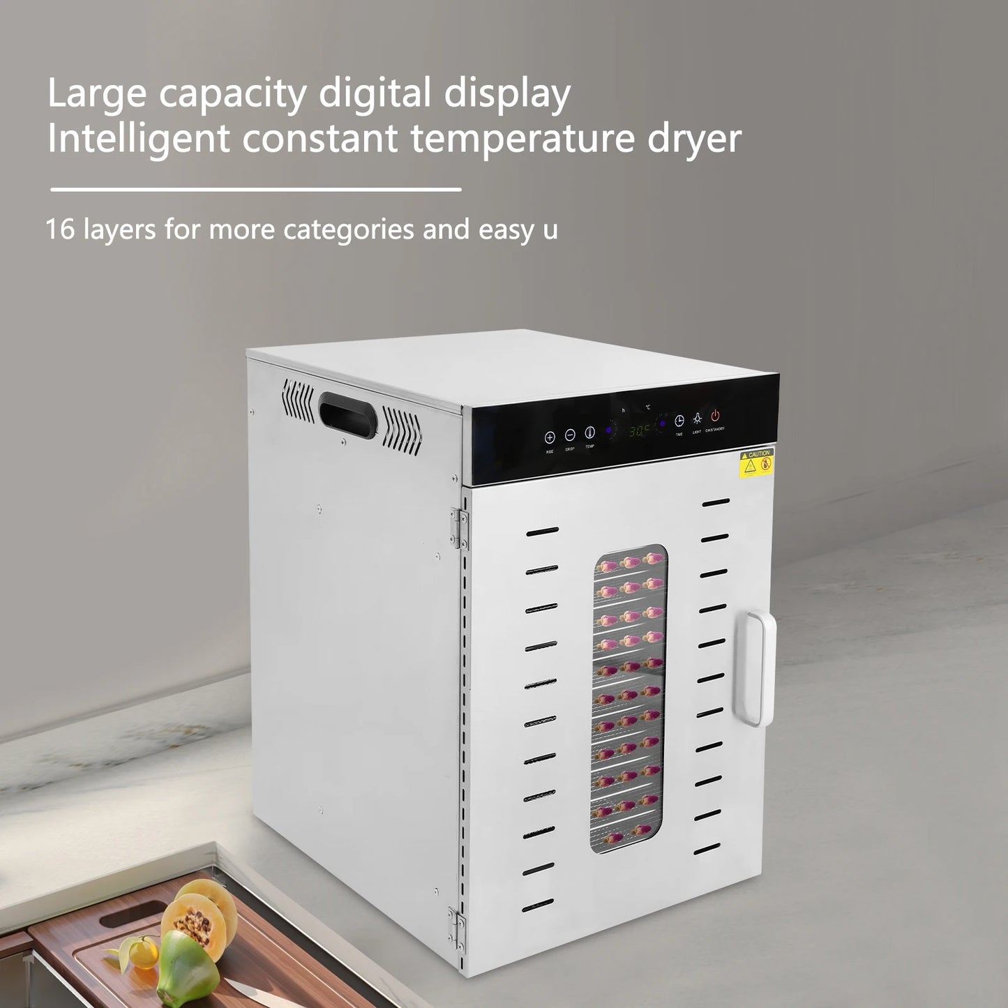 Stainless Steel Fruit Dehydrator Machine Food Dehydrator Dehydrator Machine 16-Tray Food Dehydrator