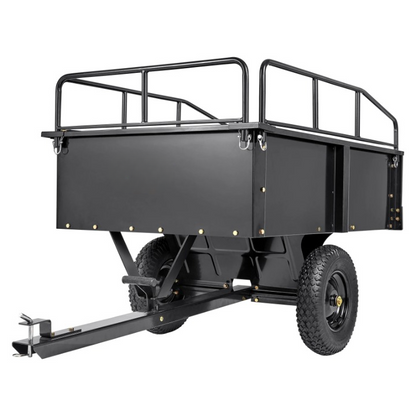 Tuinaanhangwagen - Utility Trailer - Dumpkar - Zwaar Uitgevoerd - met Afneembare Zijkanten - voor Rijden - Grasmaaier - Tractor - Ijzer - 200 x 76 x 76 cm - Zwart
