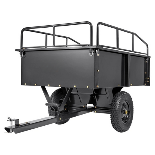 Tuinaanhangwagen - Utility Trailer - Dumpkar - Zwaar Uitgevoerd - met Afneembare Zijkanten - voor Rijden - Grasmaaier - Tractor - Ijzer - 200 x 76 x 76 cm - Zwart