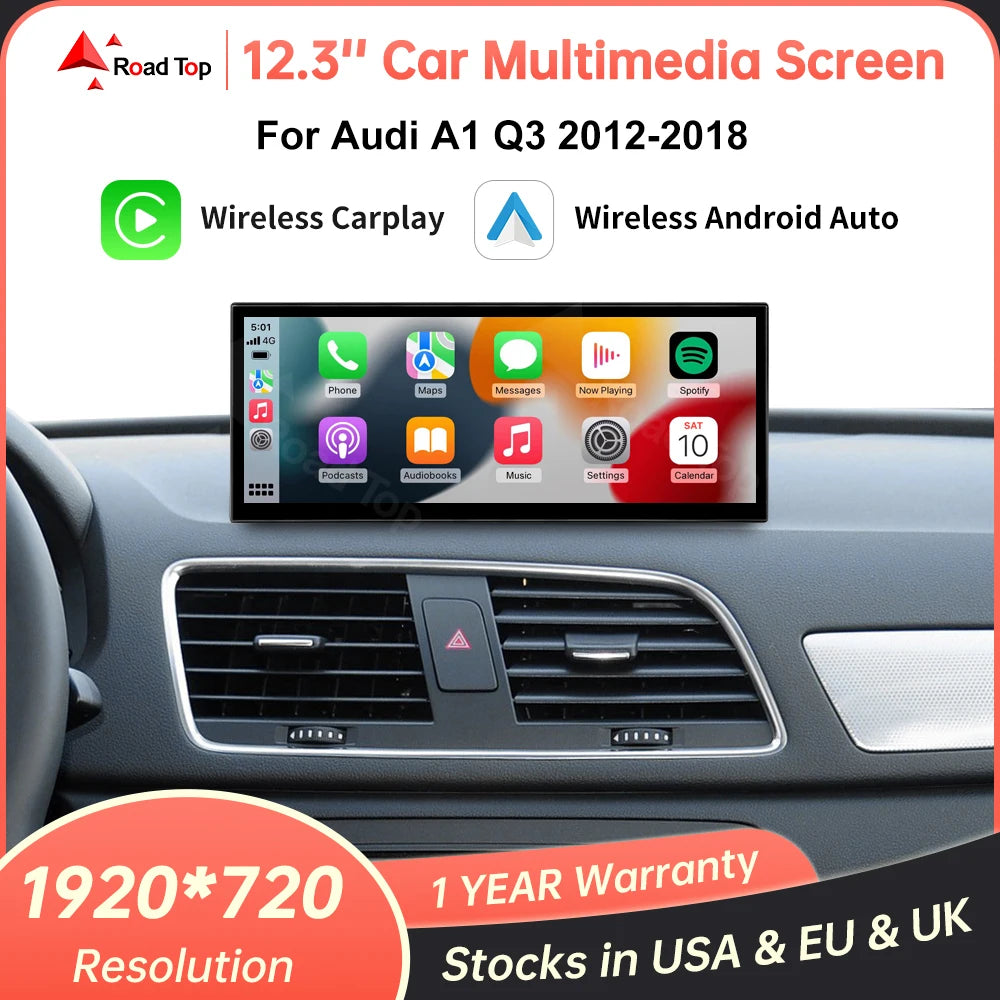 12,3'' Linux Multimedia Scherm – Touchscreen Display – Autonavigatie Monitor – Infotainment Systeem – Draadloos CarPlay – Android Auto – Airplay – Autolink – Hoge Resolutie – Gebruiksvriendelijk