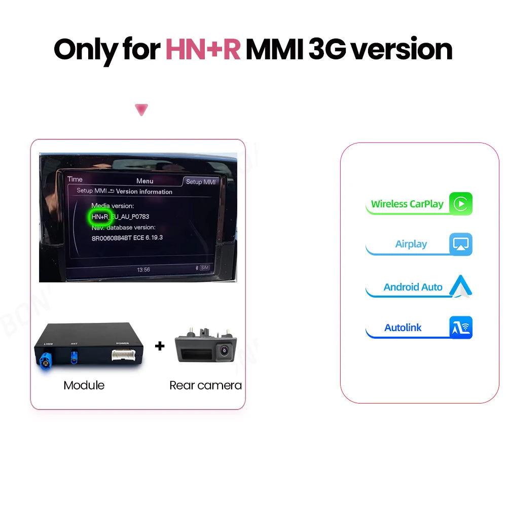 CarPlay Interface Draadloze Module – Android Auto Adapter – Smartphone Connectiviteit – Auto Multimedia Systeem – HNR Variant Met Camera – Draadloos Verbinden – Mirror Link & Bluetooth