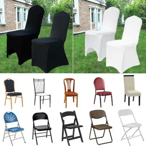 Universele Stoelhoezen – Stoelbekleding – Stoelhoes – Banketstoelhoes – Bruiloftstoelhoes – Set van 100 Stuks – Stretch Spandex – Geschikt voor Banquetstoelen 46x35x20 cm