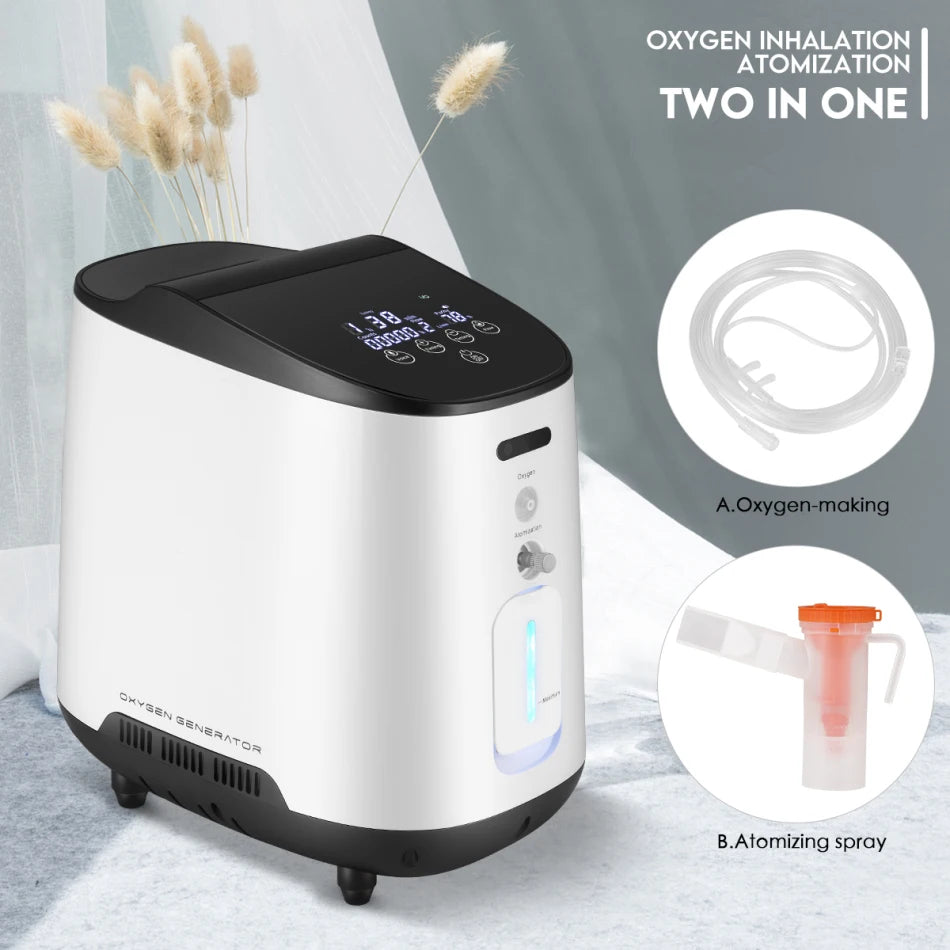 VARON Adjustable 1-7L/min Continuous Household Oxygen Concentrator Generator Home Care Oxygene Machine AC100-240V