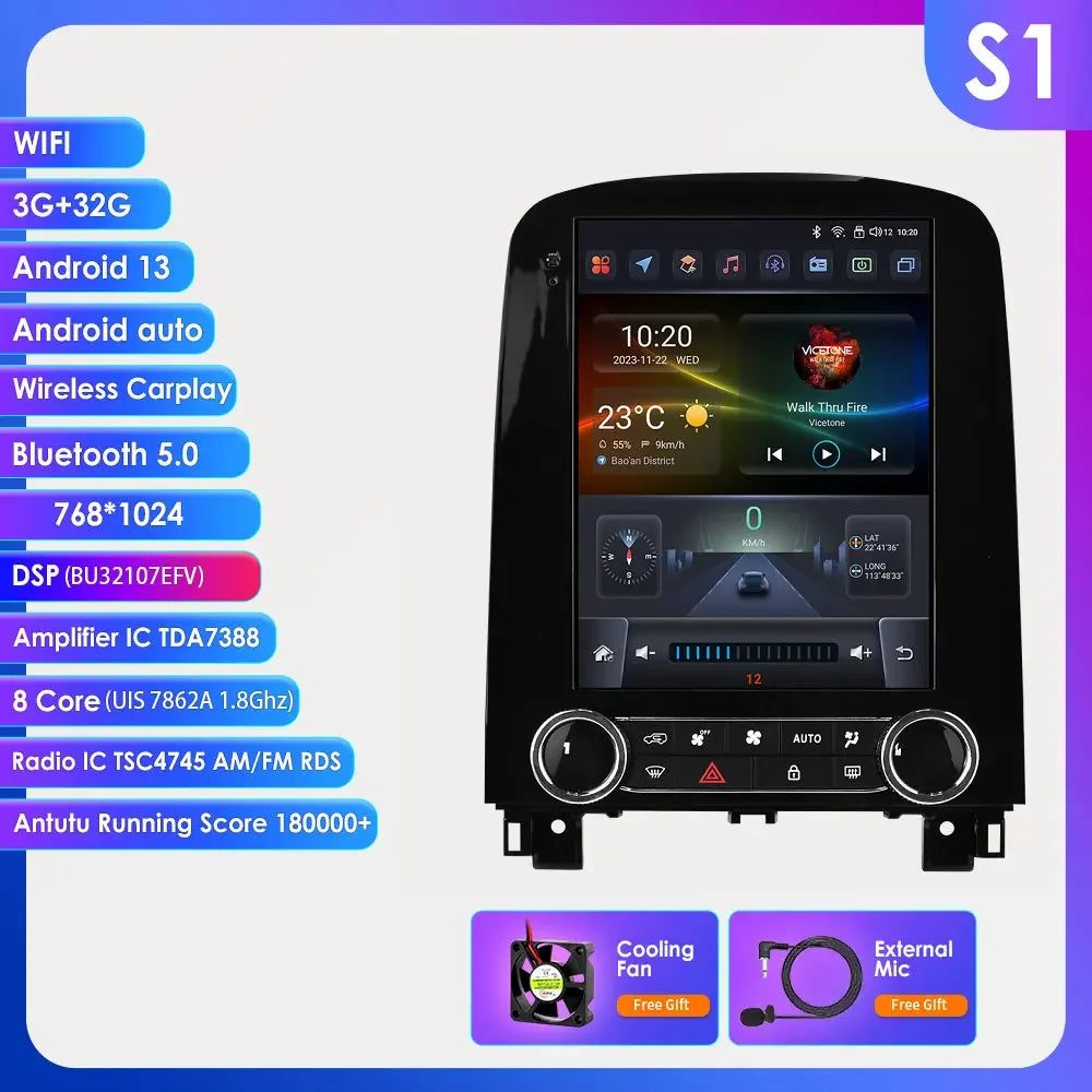 Multimedia Android Autoradio Renault Scenic – Navigatiesysteem – GPS Speler – 2DIN Radiospeler – CarPlay Android Auto – 9,7 Inch IPS Touchscreen – 4G-LE Connectivity