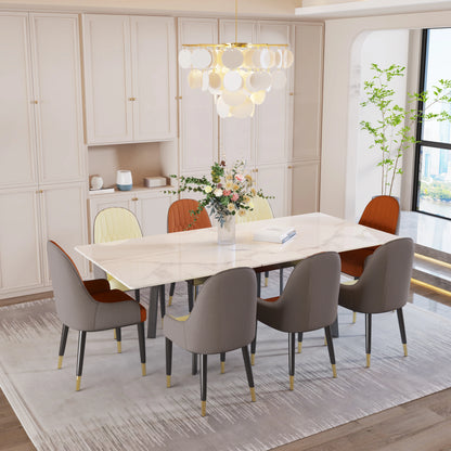 Uitschuiftafel – Eettafel – Uitbreidbare Tafel – Dinertafel – Keukentafel – Sintersteen Tafelblad – Metalen Onderstel – 180 cm – Voor 8-10 Personen