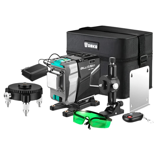 DKLL12tdP02 - 12 Lijnen 4d Laser Level - Groene Lijn Zelfnivellering - 360 Horizontaal En Verticaal - Superkrachtig Laserniveau - Golflengte 520nm - High-Precision - QUORE