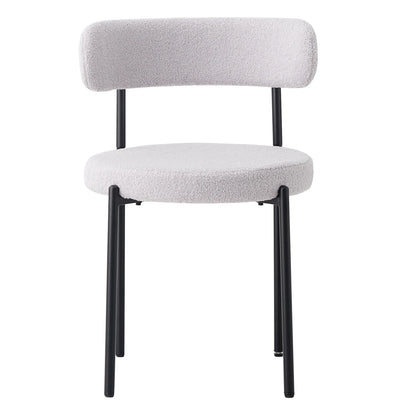 Eetkamerstoelen – Stoelen – Dining Stoelen – Velvet Stoelen – Teddy Bekleding – Ergonomische Rugleuning – Metalen Pooten - QUORE