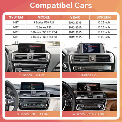 Wireless CarPlay Android Auto Car Multimedia Display For BMW 1 2 3 4 Series F20 F21 F30 F31 F32 F33 F34 F36 NBT Touch Screen