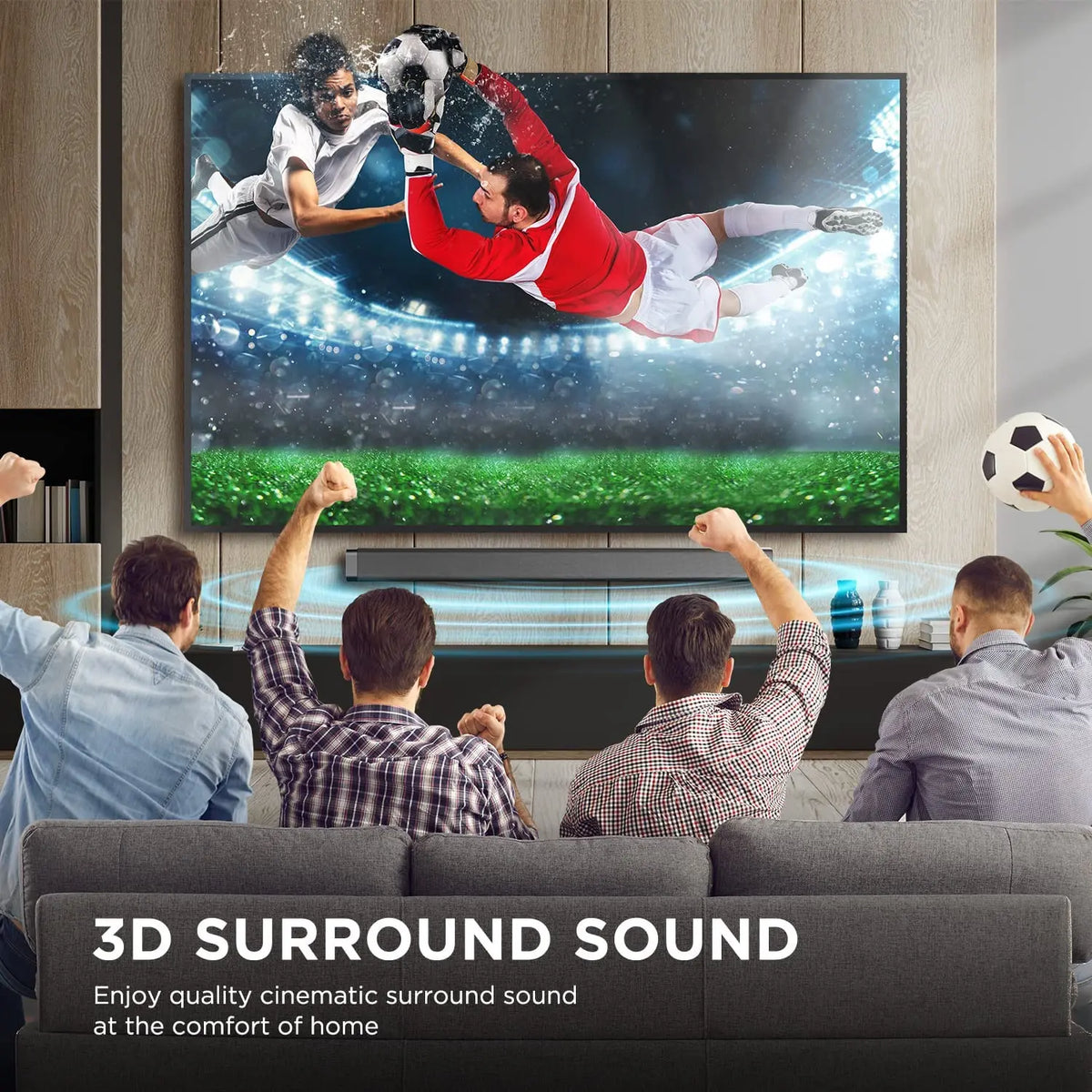 Soundbar - Soundbar voor TV - versterkt Subwoofer - Luidsprekers - Luidsprekerkabels - Speaker - Stereo - 120dB - 100W - Zwart