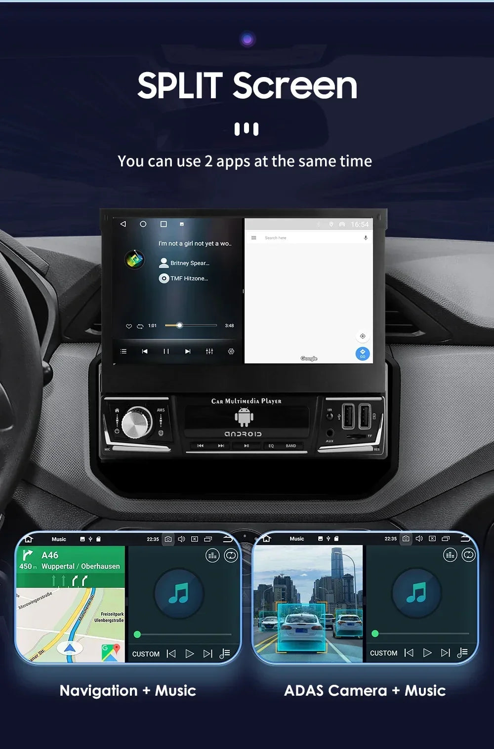 Car Multimedia Player - Universal - 7 Inch - RDS - USB - 1 Din - 1GB16GB - 4 Core - Carplay Screen - Car Navigation System - Multimedia Car Radio - Black
