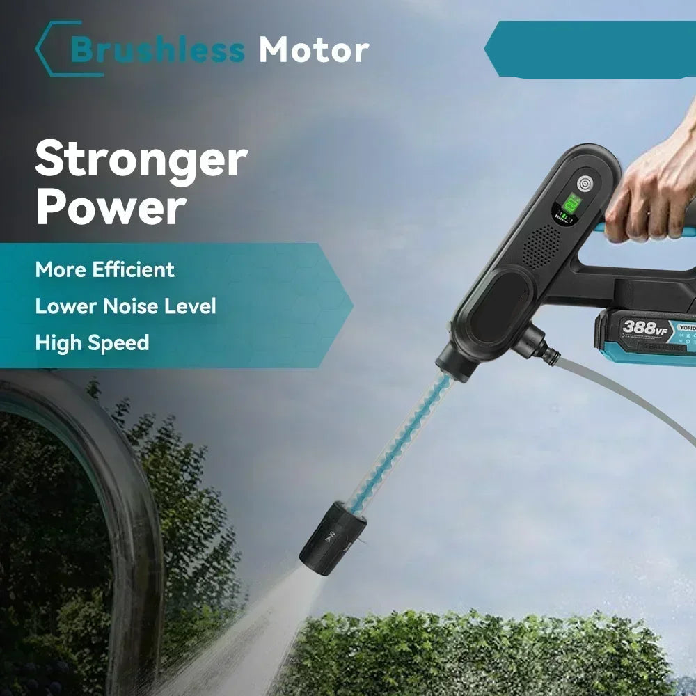 Hogedrukreiniger - Terrasreiniger - Accu - Elektrische Waterdrukspuit - 220Bar - 3 Snelheden – Met 2 Accu's – Elektrische Spuit voor Auto, Tuin en Terras - Draadloos Spuitpistool