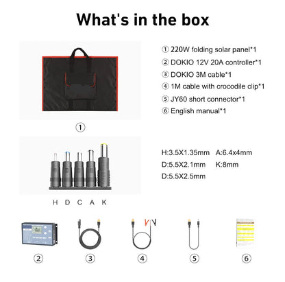 Zonnepaneel - Opvouwbaar Zonnepanelen - Zonneenergie - Sun Power - 300W - 18V - Draagbare Zonne-energie Oplader - Outdoor & Camping – Hoge Efficiëntie - QUORE