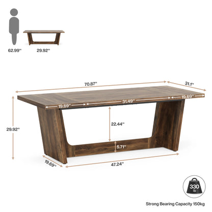 Bureautafel – Schrijftafel – Computerbureau – Werkplek – Houten Constructie – Groot Werkoppervlak – Robuust En Stevig - 180 x 80 x 75.9 cm - Bruin
