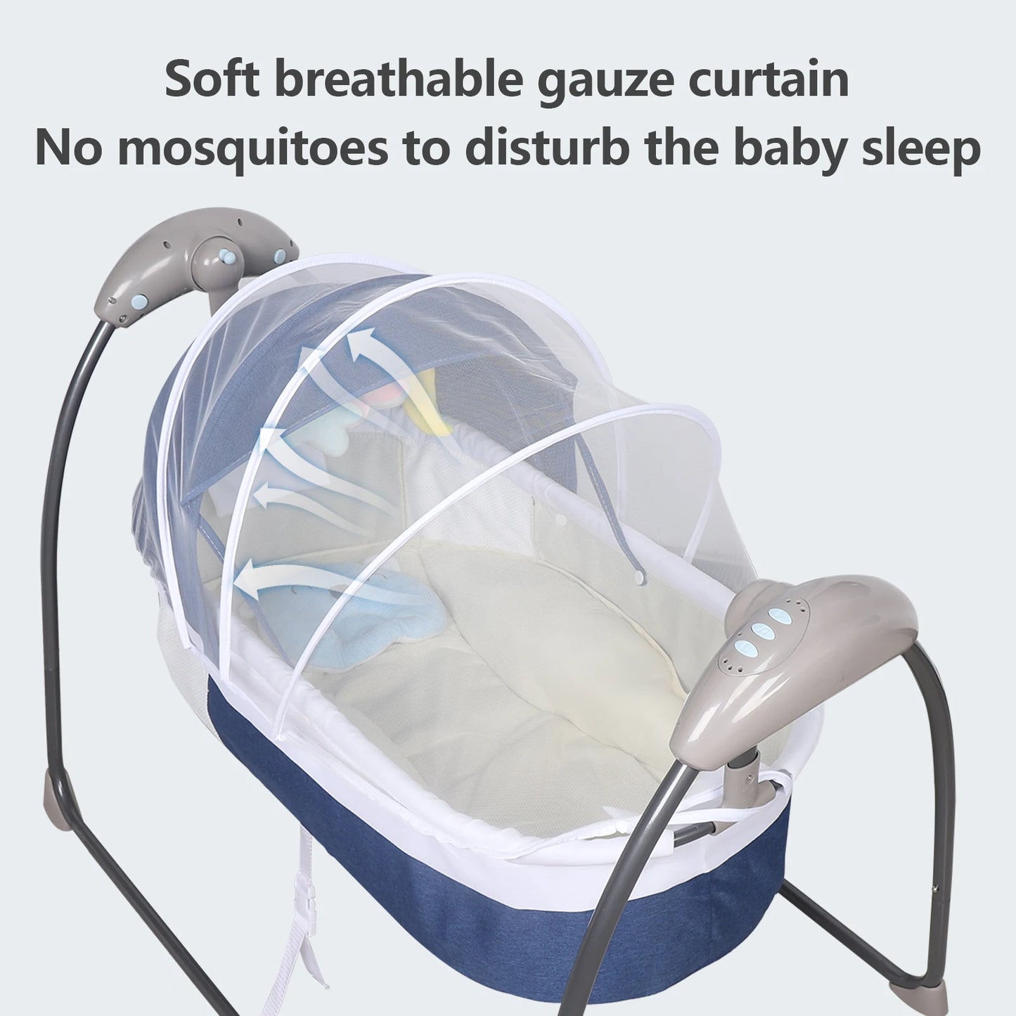 Babybed - Babywieg - Schommelbed baby - Co sleeper - Tot 18kg - 3 Snelheden - Blauw