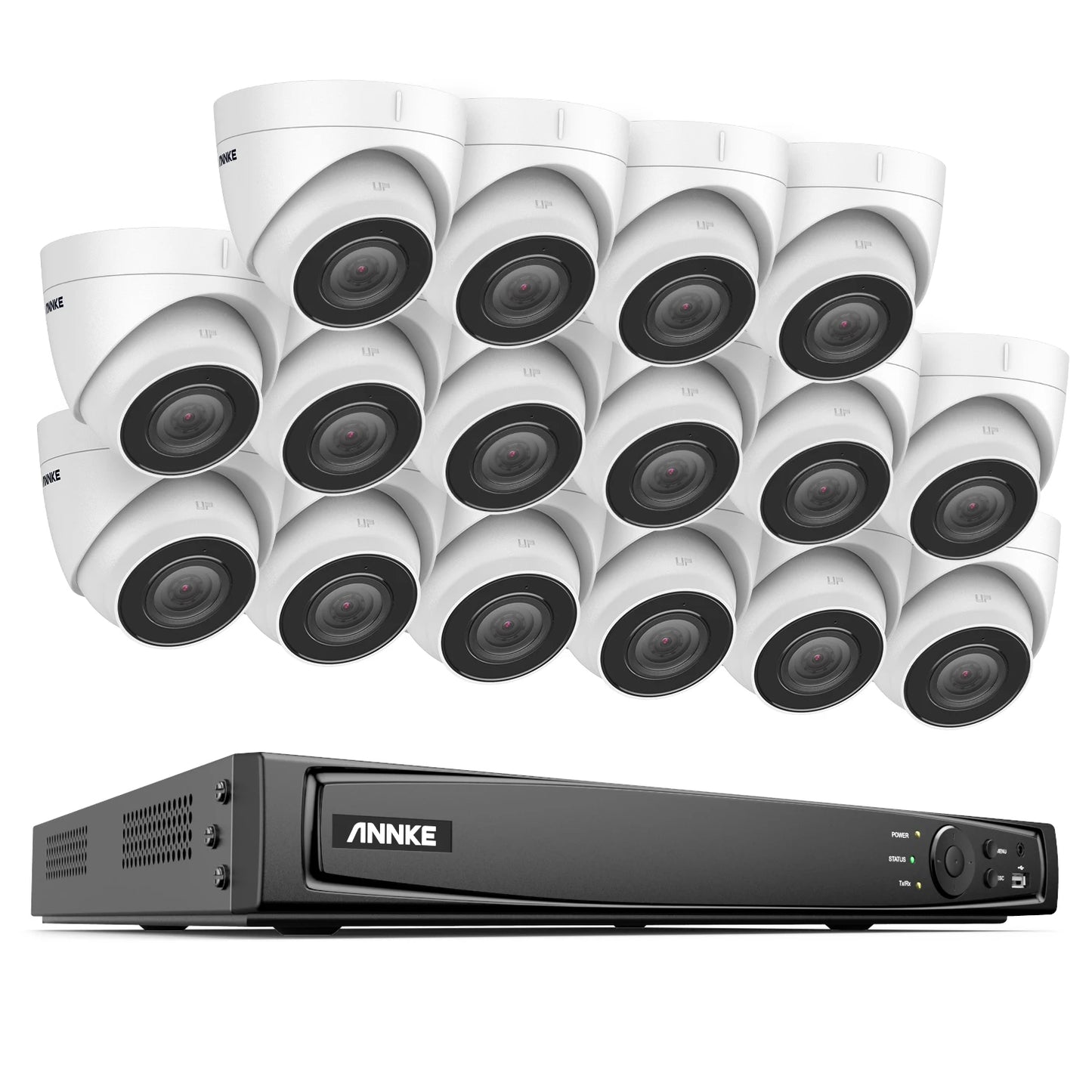 16-kanaals NVR Beveiligingssysteem – IP Camera Set – CCTV Systeem – Video Bewaking – Surveillance Kit – 16 IP-camera’s – 4K Ultra HD Opname – Weerbestendig IP67