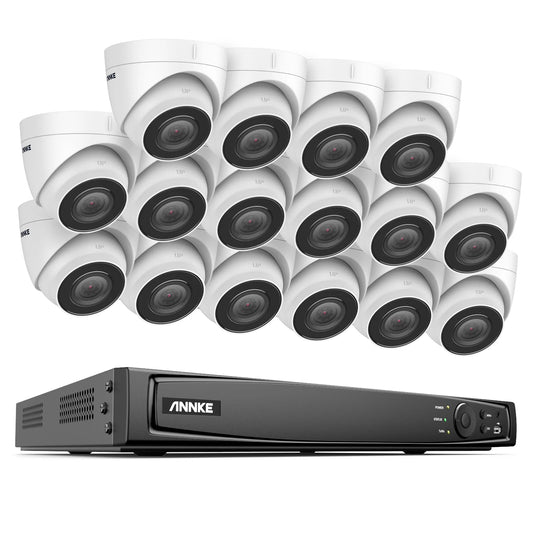IP Bewakingsset – Beveiligingscamera Set – CCTV Systeem – Video Surveillance – Dome Camera – 16 Kanaals NVR Recorder – 2TB Opslag – Nachtzicht 30 Meter – Weerbestendig IP67