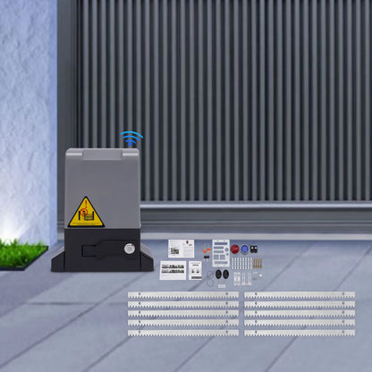 Elektrische Schuifpoortopener – Automatische Poortmotor – Poortbediening – Poortopener Set – Schuifpoort Systeem – 370W Motor – Infraroodsensor Veiligheid – Veelzijdig Tot 800 Kg