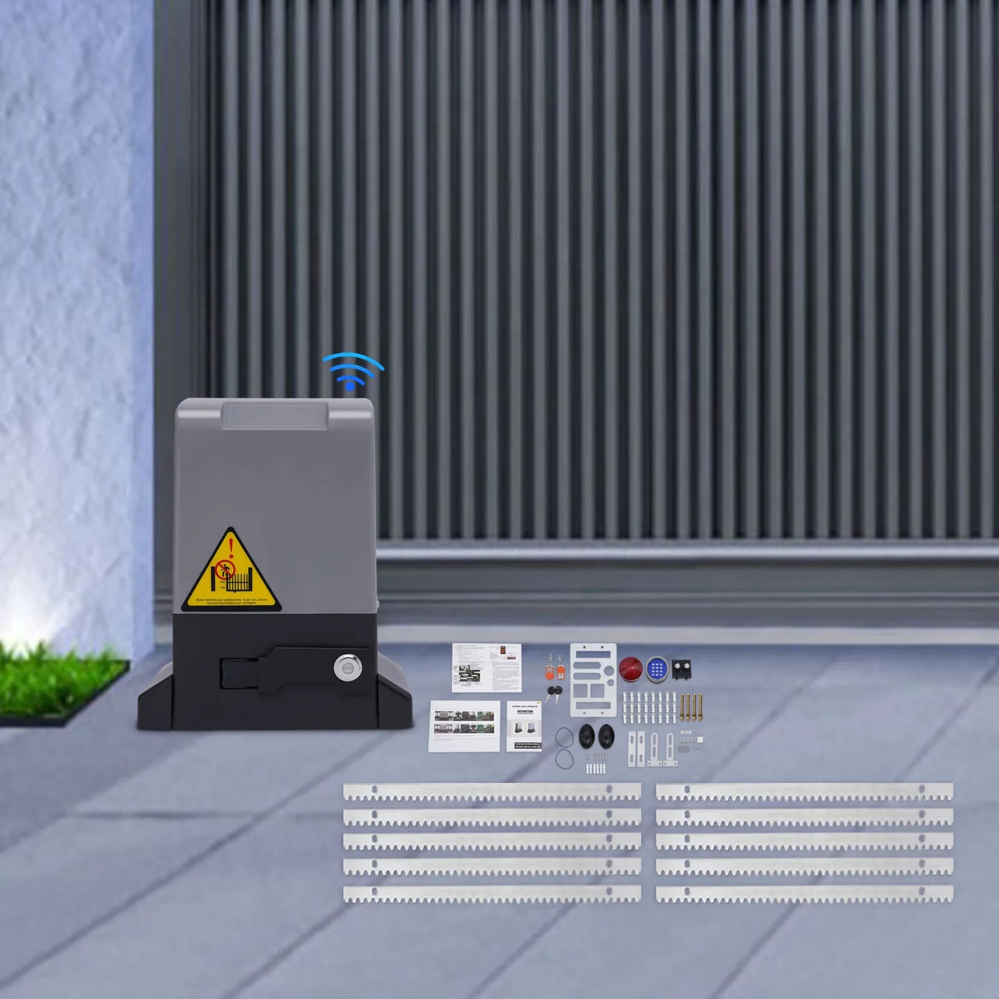 Elektrische Schuifpoortopener – Poortmotor – Automatische Poortopener – Poortbediening – Schuifpoort Motor – 550W Vermogen – Infraroodsensor & Automatisch Sluiten