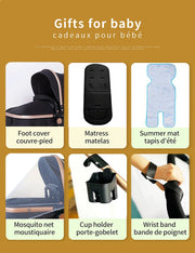 Kinderwagen - Buggy - Plooibuggy - Buggy 3 in 1 Kinderwagen - Inklapbare Kinderwagen - Aluminium Frame - Hoogbouwwagen - voor Pasgeboren Babyboomer - Bruin